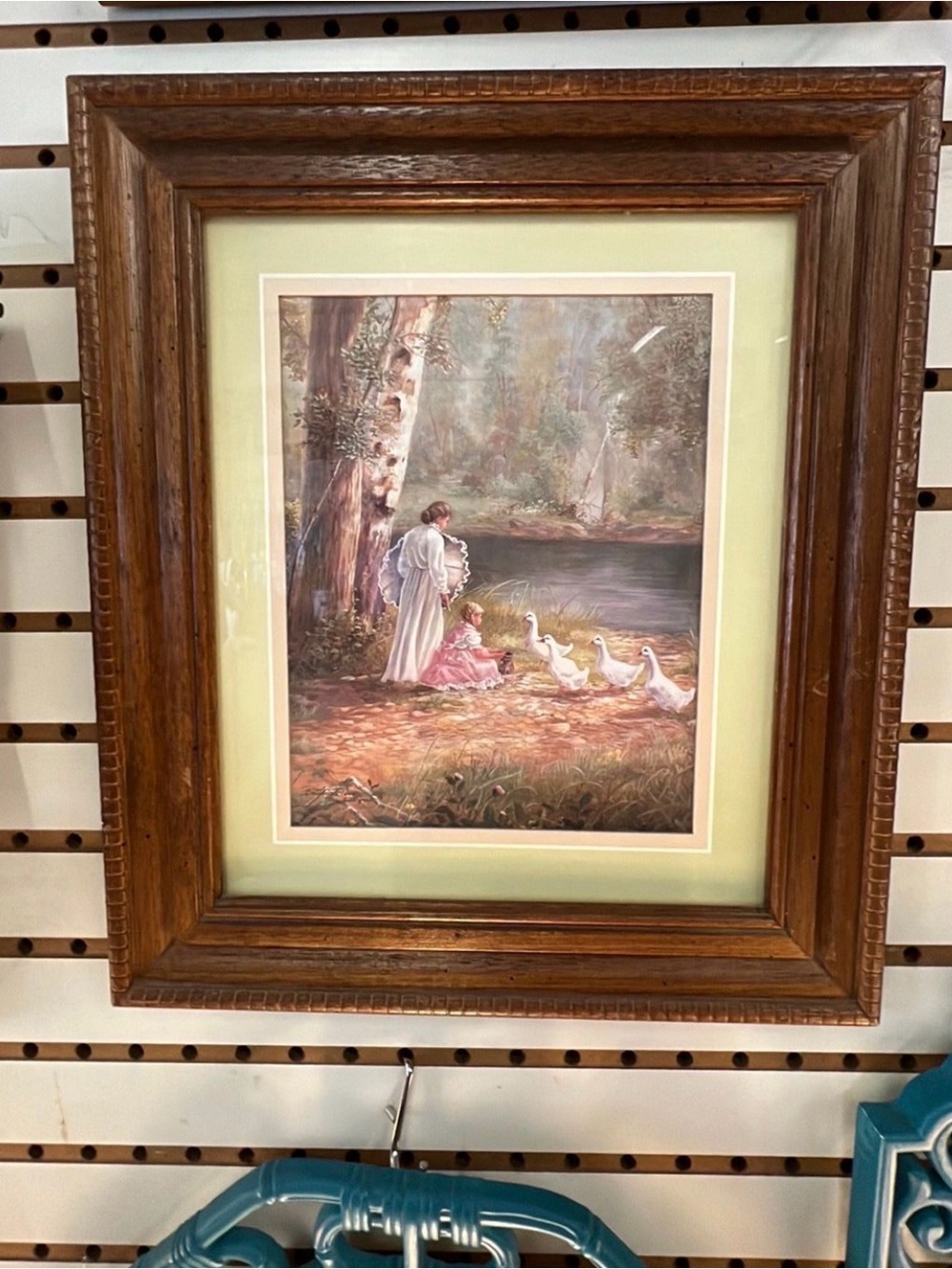In Gods Grace: Woodland Mother & Child Framed Art Print in Brown and Cream